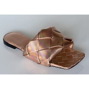 NWT $1350 Bottega Veneta Lido Violet - Old Rose Flat Sandals Shoes 8 US 608853